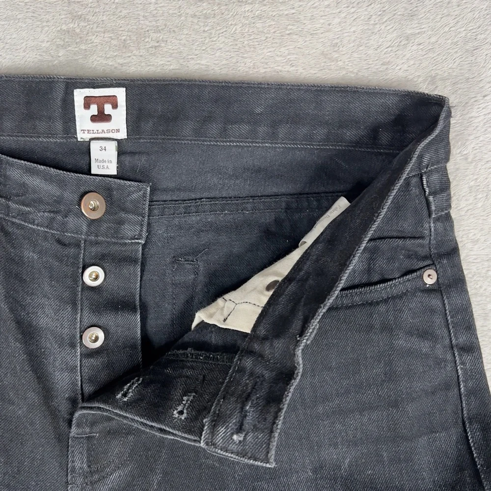 Tellason‎ Elgin Japanese Black Selvedge Jeans Men's 34x34 Slim Tapered 13.5 oz - Picture 4 of 16